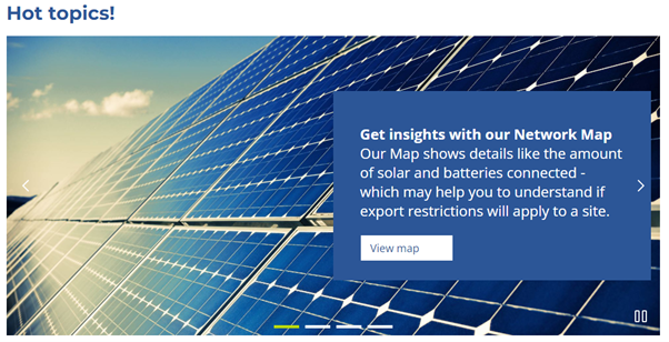 Rotating banner for hot topics on our Solar Installers page