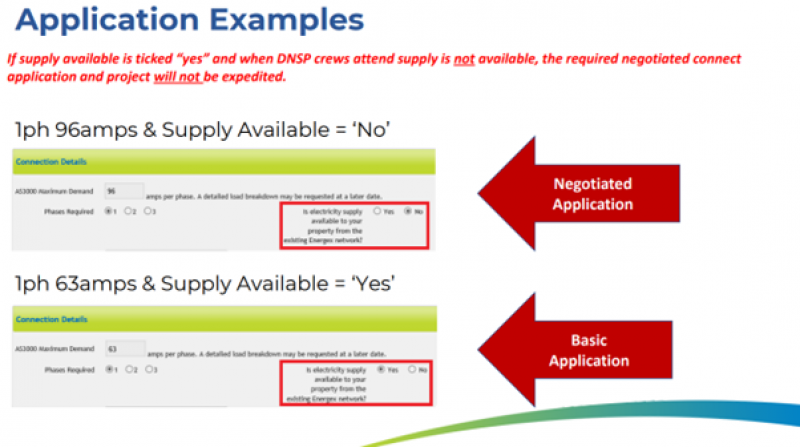 Screenshot indicating examples of accurate connection applications
