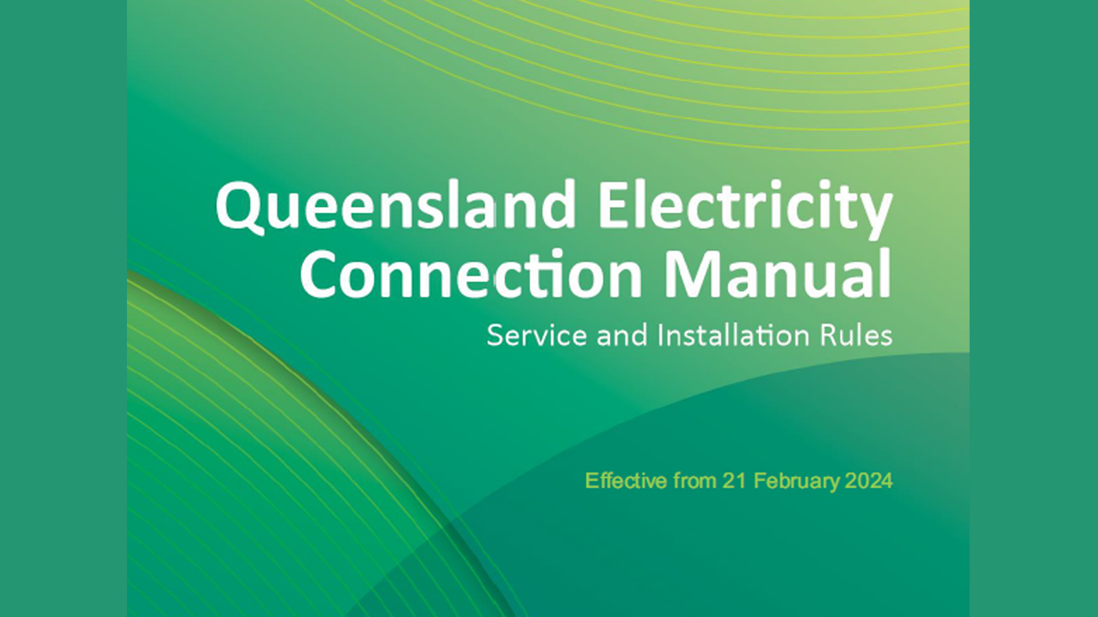 Queensland Electricity Connection Manual version 4 document cover