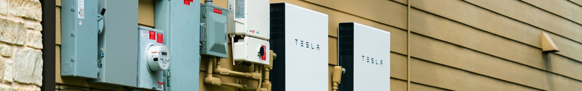 Tesla battery storage set up on side of the house