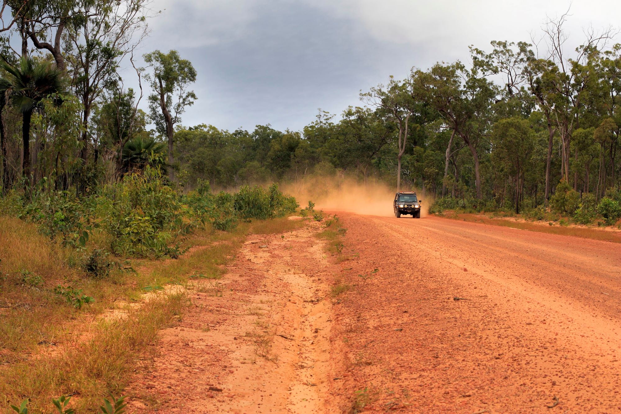 4WD car on direct road in the Northern Peninsula Area